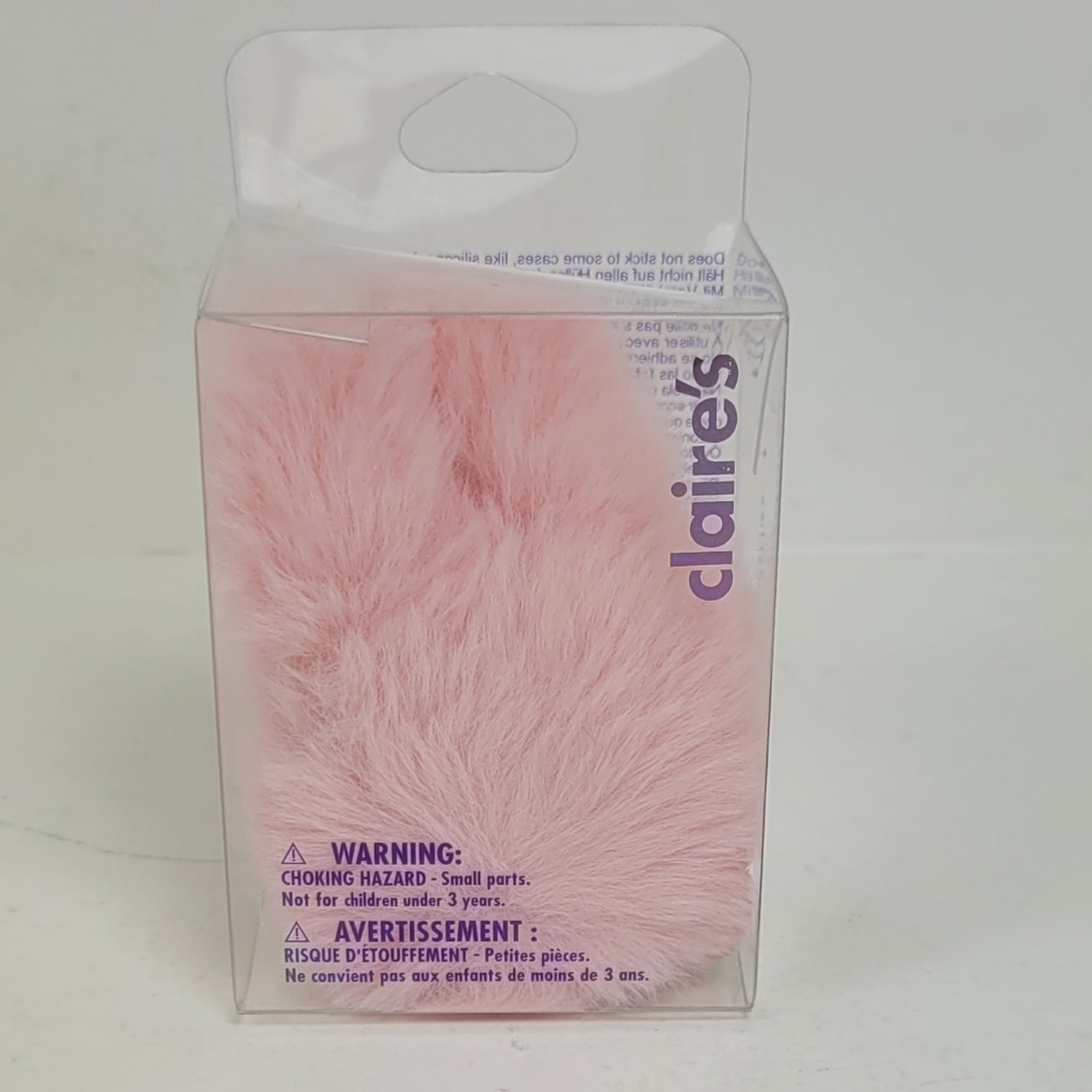 Claire's Pink Fluffy Bunny Popsocket